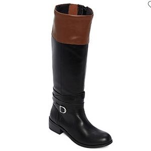 Womens Douglas Riding Boots Block Heel